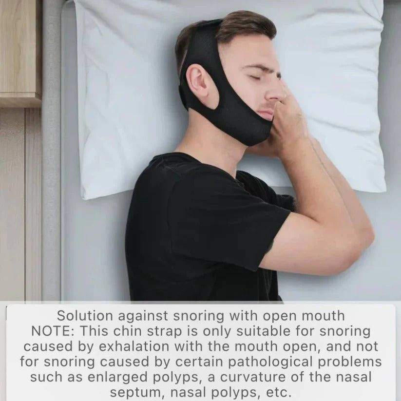 Adjustable Sleep Chin Strap with Breathable Elastic Fabric