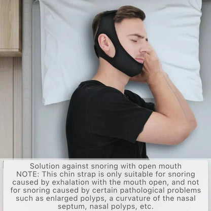 Adjustable Sleep Chin Strap with Breathable Elastic Fabric