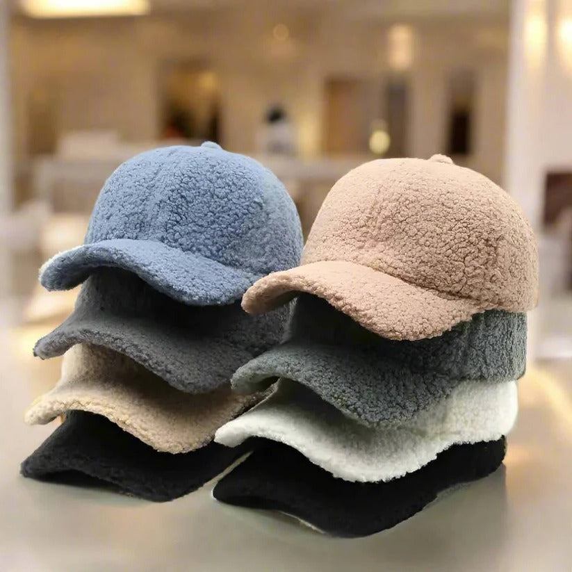 Teddy Fabric Adjustable Hat for Fall and Winter Casual Wear