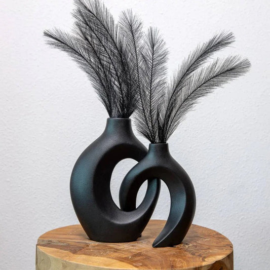 Woven Ceramic Vase for Fresh and Dried Floral Arrangements