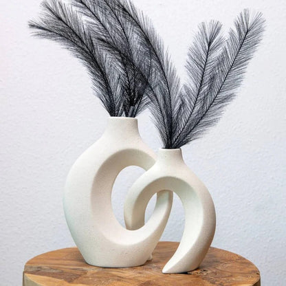 Woven Ceramic Vase for Fresh and Dried Floral Arrangements