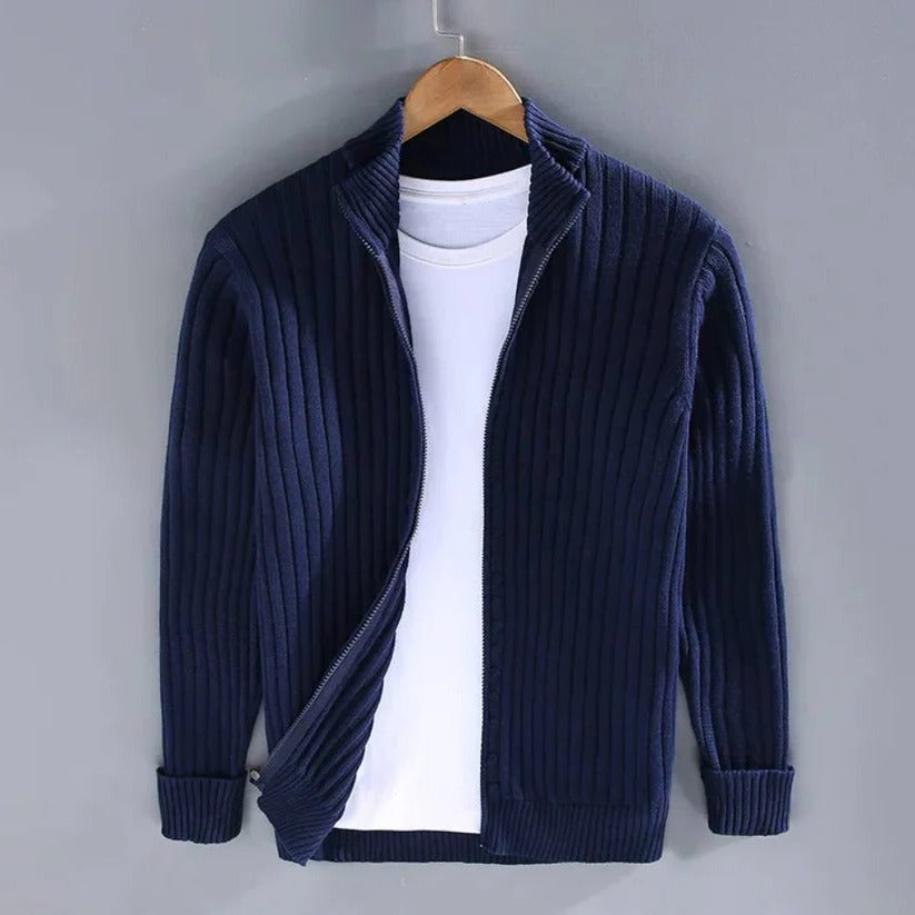 Men's Zip Up Knitted Cardigan Sweater