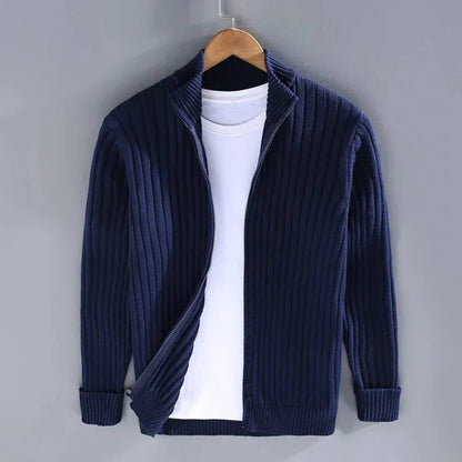 Men's Zip Up Knitted Cardigan Sweater