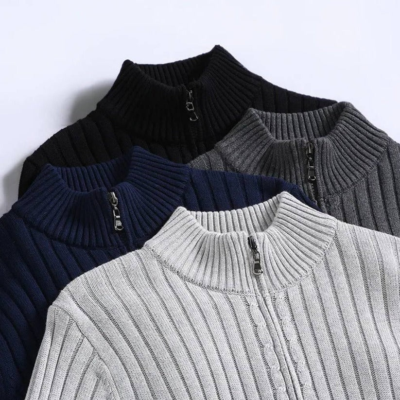 Men's Zip Up Knitted Cardigan Sweater