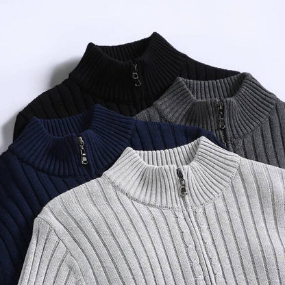 Men's Zip Up Knitted Cardigan Sweater