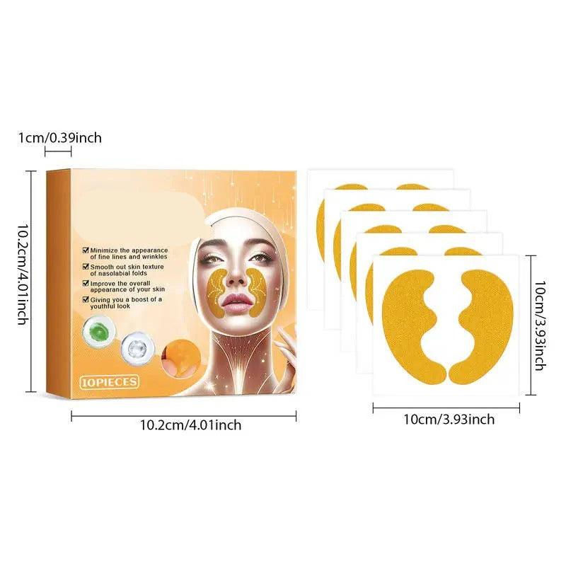 Moisturizing Face Patches for Smile Lines and Forehead, 10 Pack