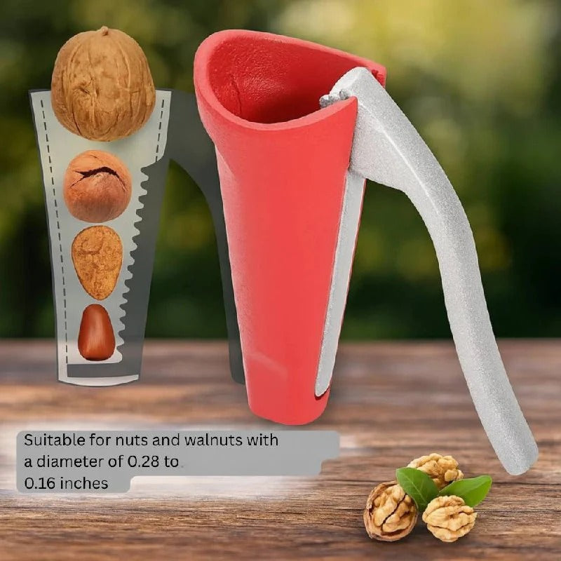 Zinc Alloy Lever Nutcracker for Walnuts Almonds Hazelnuts with Easy Grip Handle