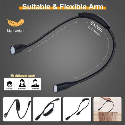 Flexible Rechargeable LED Neck Light for Reading
