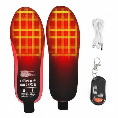 Unisex Battery Powered Heated Foot Insoles with Adjustable Heat Settings and Trim to Fit Design