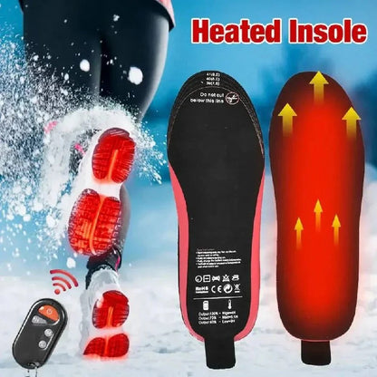 Unisex Battery Powered Heated Foot Insoles with Adjustable Heat Settings and Trim to Fit Design
