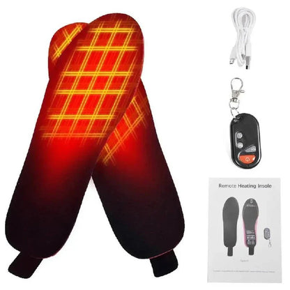 Unisex Battery Powered Heated Foot Insoles with Adjustable Heat Settings and Trim to Fit Design