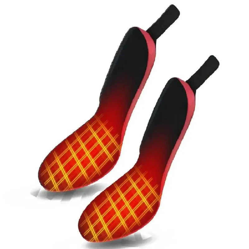 Unisex Battery Powered Heated Foot Insoles with Adjustable Heat Settings and Trim to Fit Design