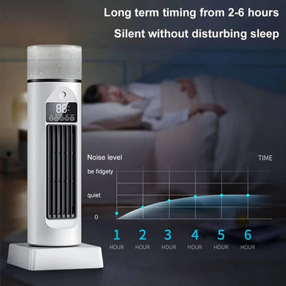 Bladeless Portable Air Cooler Tower Fan with Water Tank and Smart Remote, 6 Speed Settings