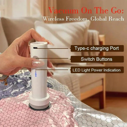 Cordless Vacuum Compression Bag Set with Hand Pump for Travel, 15 Piece