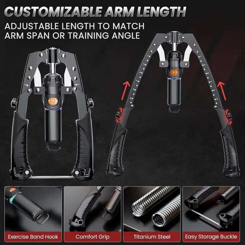 Hydraulic Resistance Arm and Chest Trainer for Home Gym Workouts
