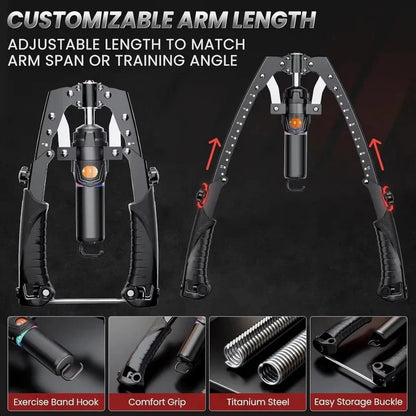 Hydraulic Resistance Arm and Chest Trainer for Home Gym Workouts