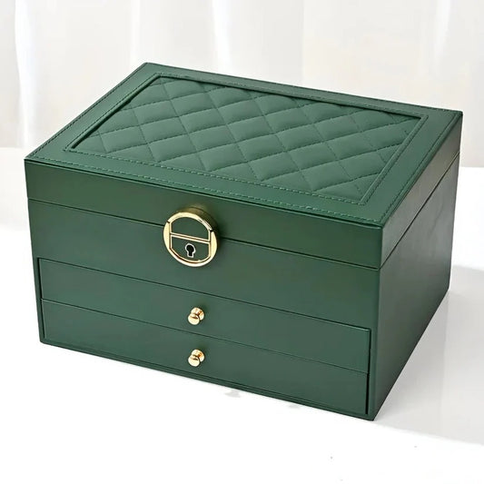 Tiered Jewelry Display Box with Multi Compartment Storage Design