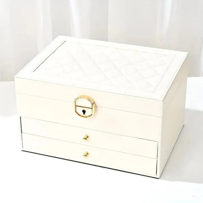 Tiered Jewelry Display Box with Multi Compartment Storage Design
