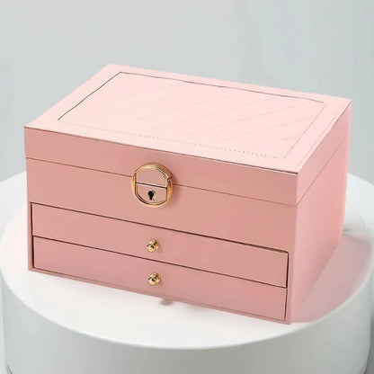 Tiered Jewelry Display Box with Multi Compartment Storage Design