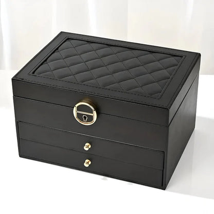 Tiered Jewelry Display Box with Multi Compartment Storage Design