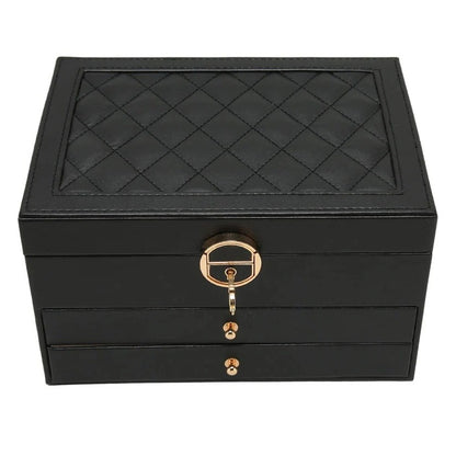 Tiered Jewelry Display Box with Multi Compartment Storage Design