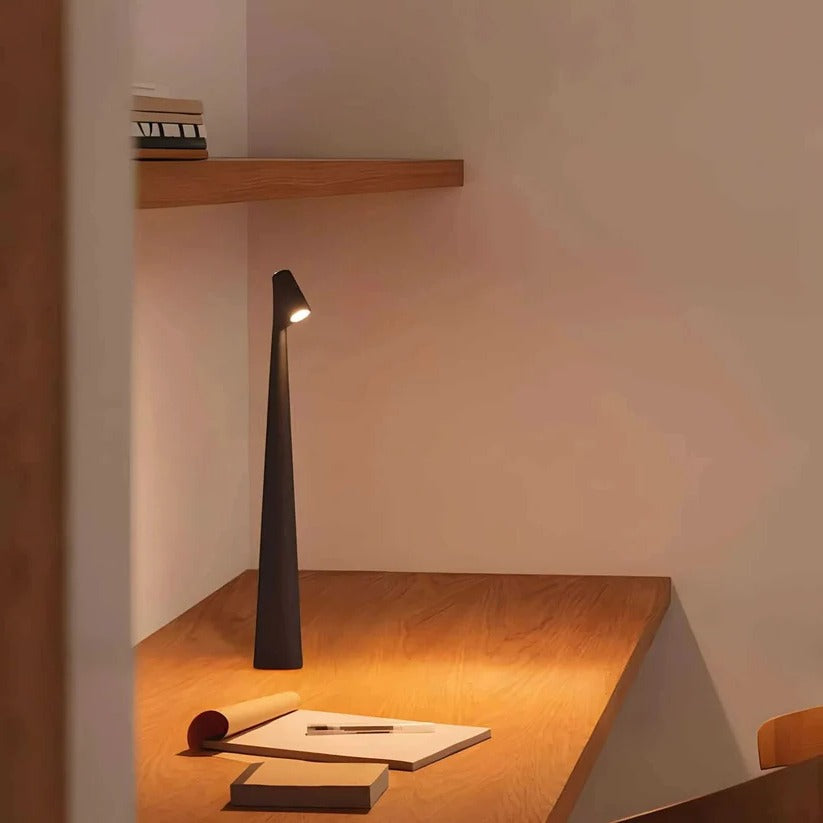 Dimmable USB Charged Aluminum Desk Lamp with Portable Rechargeable Base