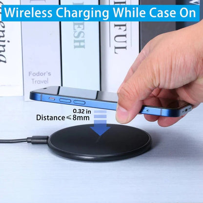 30W Wireless Charging Pad with Round Design and Slim Flat Surface
