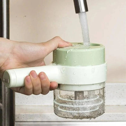 Motorized Vegetable Dicer and Chopper with One Button Control and Prep Blades