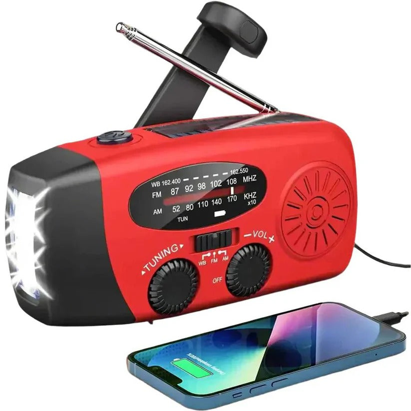 Hand Crank Solar Emergency Radio with Built In Power Bank