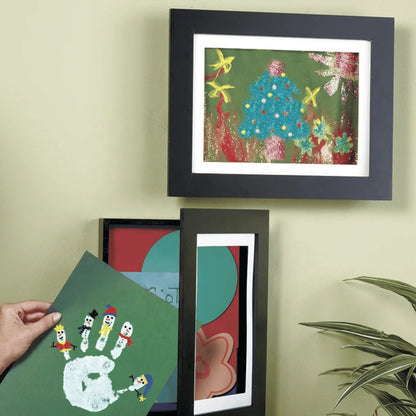 Large Capacity Rotating Art Display Frame for Children's Artwork, Holds 150 Pieces
