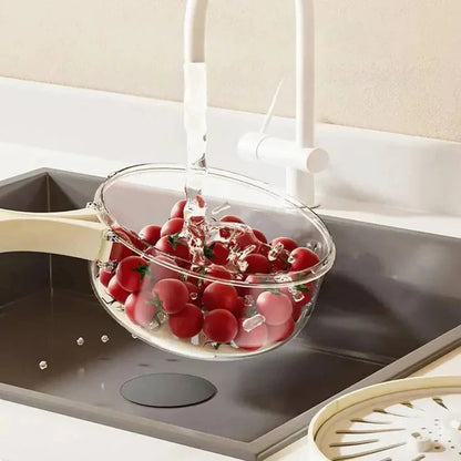 Dual Function Colander and Mixing Bowl Set with Removable Strainer Basket
