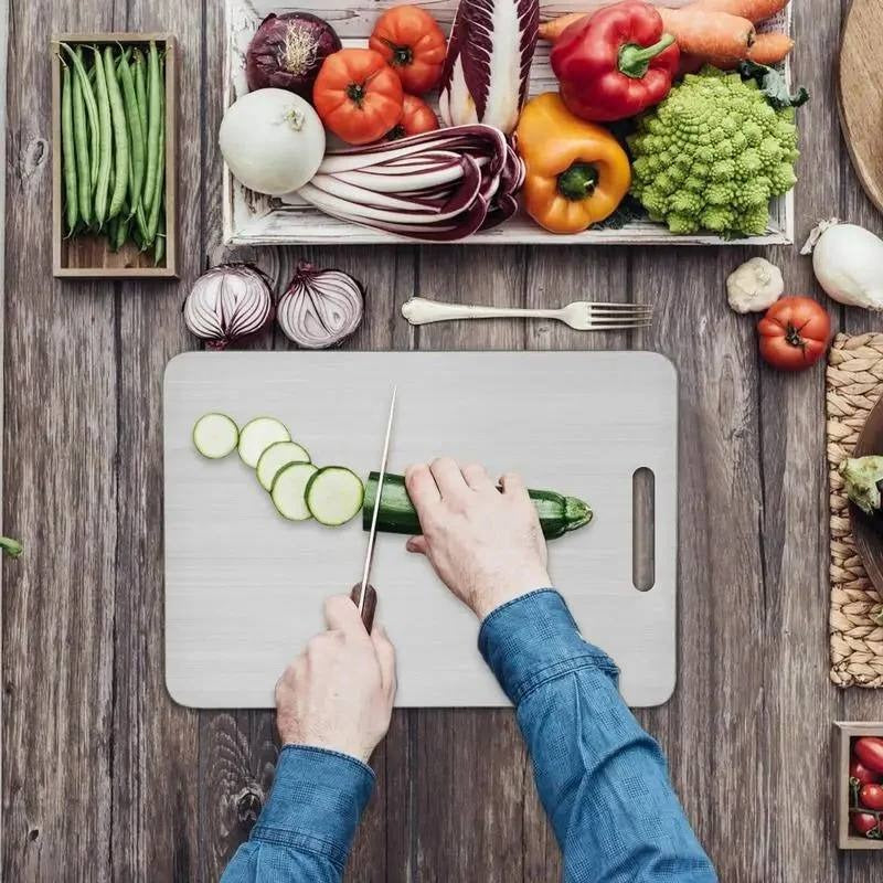 Titanium Coated Cutting Board with Non Slip Base and Juice Groove
