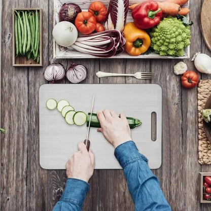 Titanium Coated Cutting Board with Non Slip Base and Juice Groove