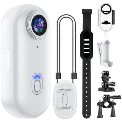 Compact 4K Wearable Action Camera with Waterproof Body and 128GB Internal Memory
