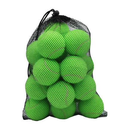 Training Tennis Ball Set with Felt Surface and Mesh Bag, Set of 20