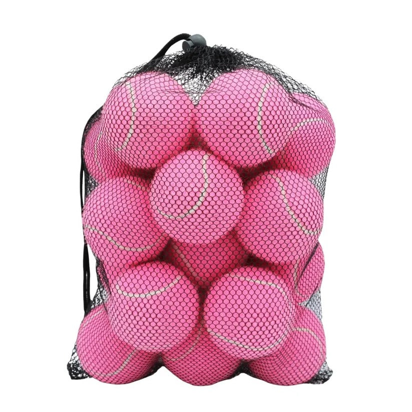 Training Tennis Ball Set with Felt Surface and Mesh Bag, Set of 20
