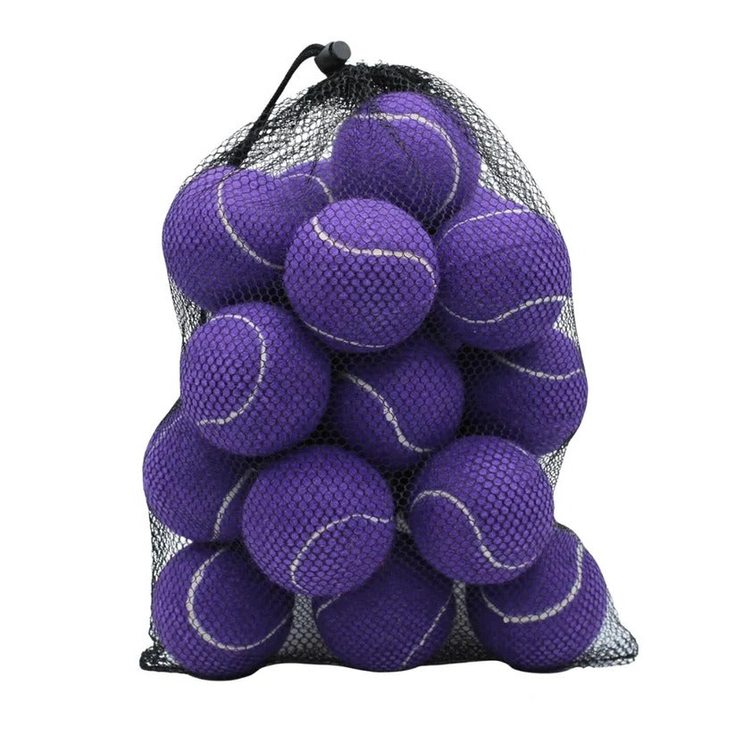 Training Tennis Ball Set with Felt Surface and Mesh Bag, Set of 20