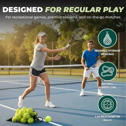 Training Tennis Ball Set with Felt Surface and Mesh Bag, Set of 20