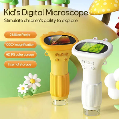 Portable 1000X Handheld Microscope for Kids Nature and STEM Learning Use