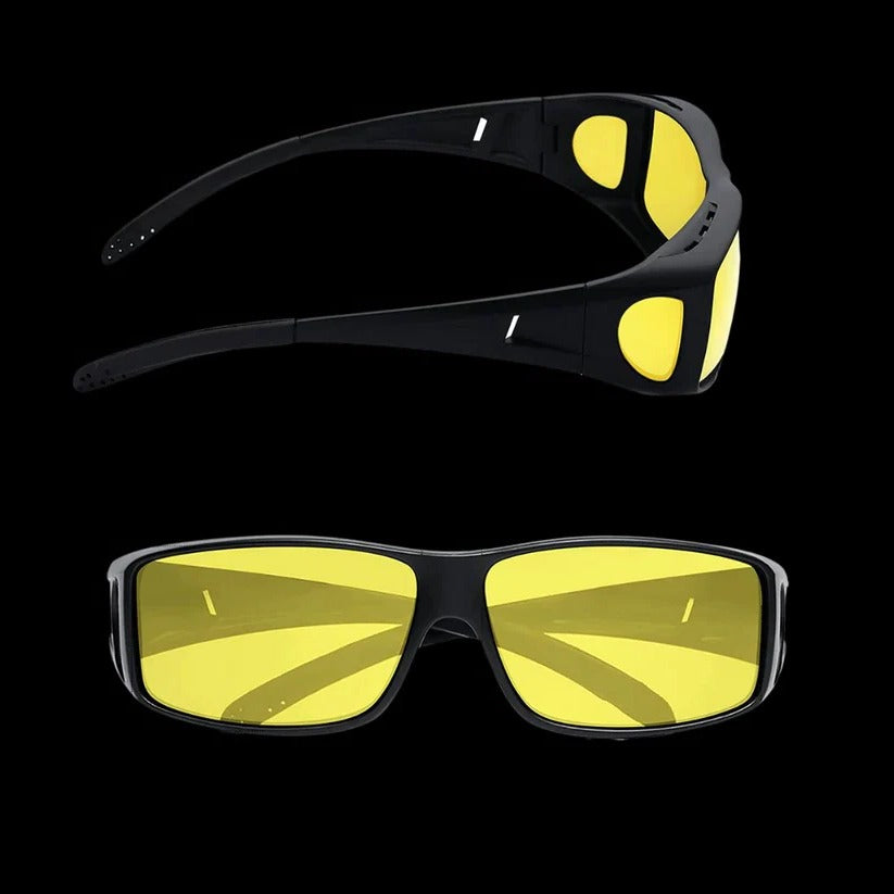 Wraparound Anti Glare Night Driving Eyewear with Polarized Yellow Tinted Lens