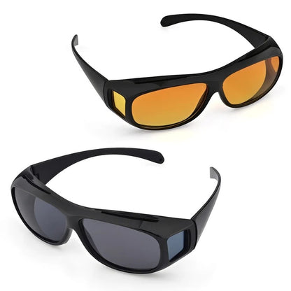 Wraparound Anti Glare Night Driving Eyewear with Polarized Yellow Tinted Lens