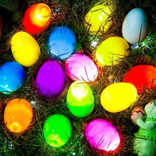 Fillable Glow Easter Eggs with Clear Shell for Hunts and Basket Decor