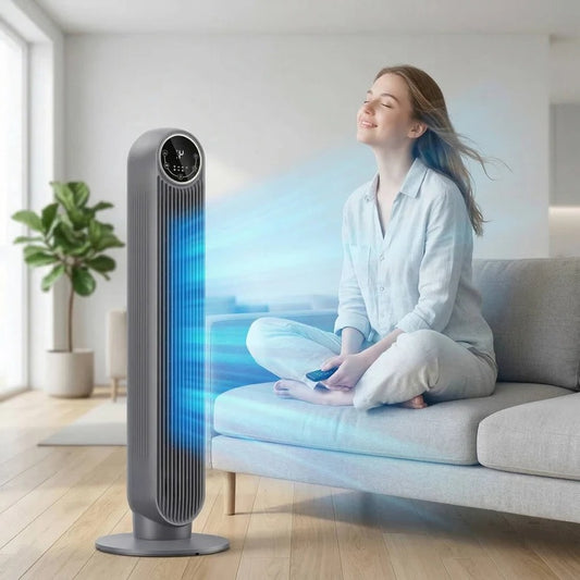 Bladeless Tower Fan Air Cooler with 8 Speed Settings and 4 Modes, for Home and Office