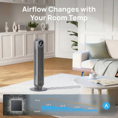 Bladeless Tower Fan Air Cooler with 8 Speed Settings and 4 Modes, for Home and Office