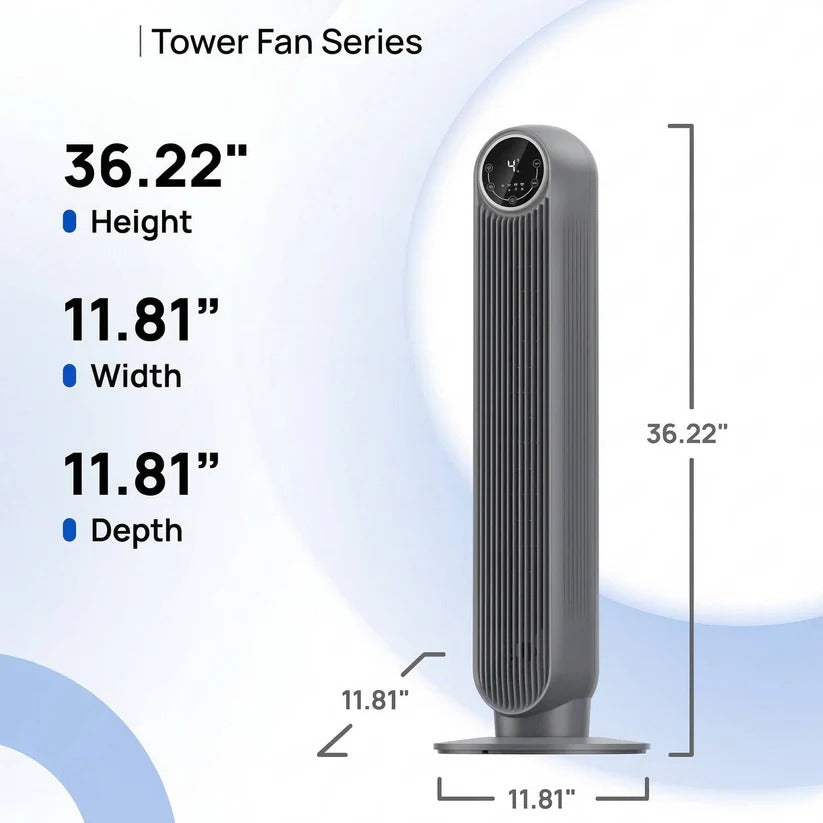 Bladeless Tower Fan Air Cooler with 8 Speed Settings and 4 Modes, for Home and Office