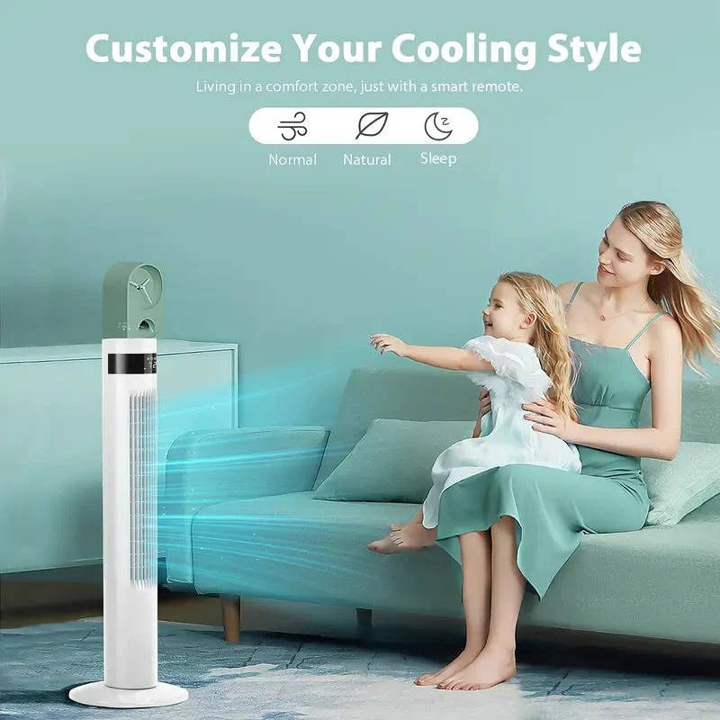 Bladeless Standing Air Cooler with Low Noise Operation and 3 Speed Modes for Indoor Use