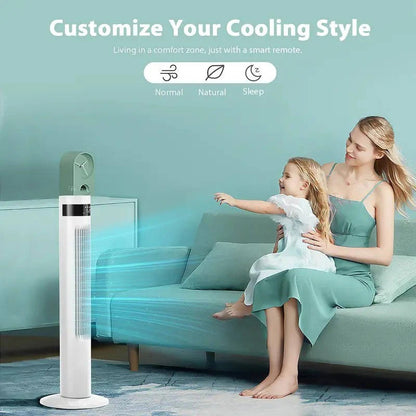 Bladeless Standing Air Cooler with Low Noise Operation and 3 Speed Modes for Indoor Use