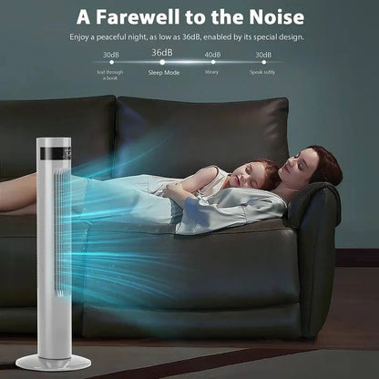 Bladeless Standing Air Cooler with Low Noise Operation and 3 Speed Modes for Indoor Use