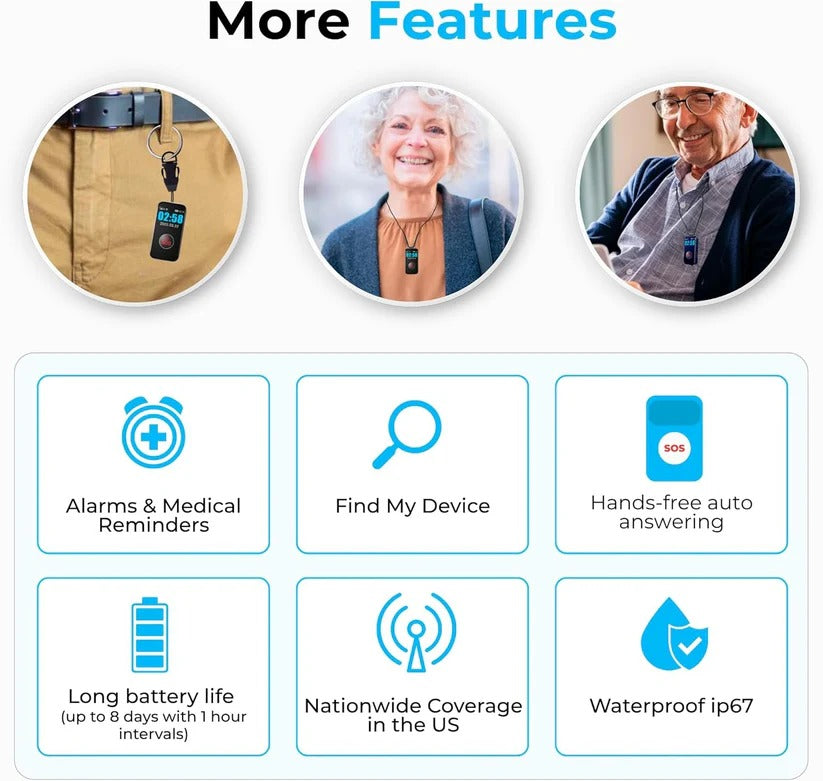 Waterproof GPS Wearable with Two Way Calling and Alert Button Support