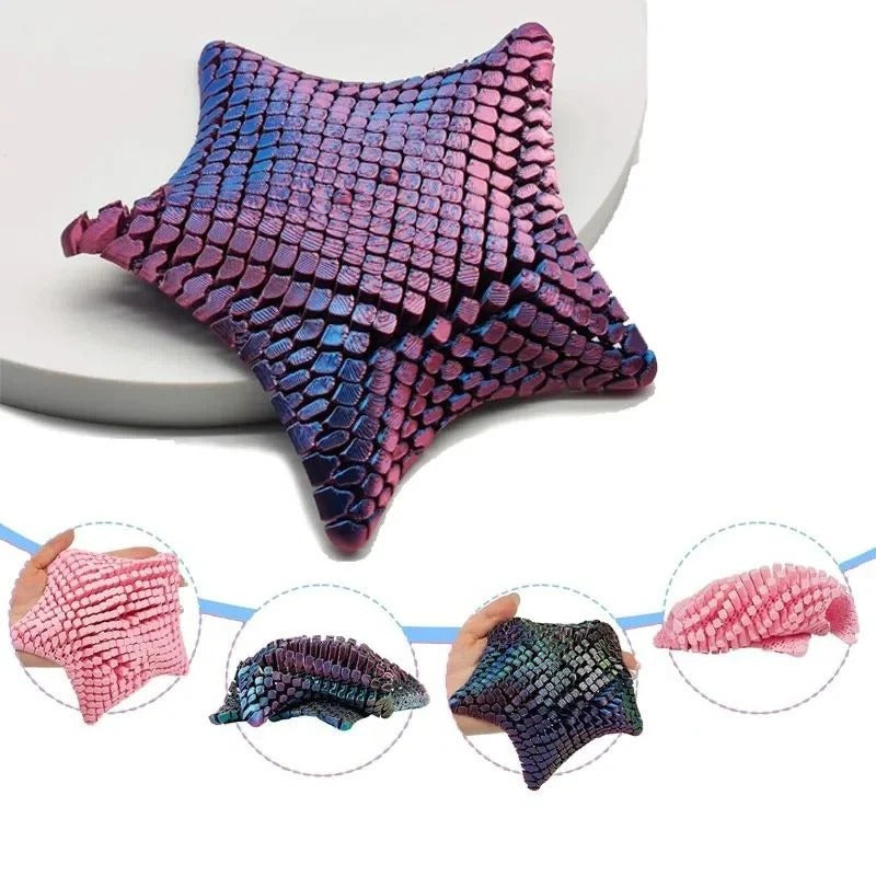 3D Printed Articulated Starfish Fidget Toy for Desk and Travel Use